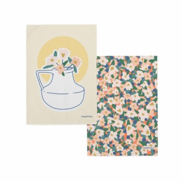 Kitchen Cloth HappyFriday Aware Flower Power Multicolour 70 x 50 cm (2 Units)