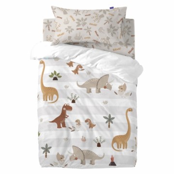 Duvet cover set HappyFriday Moshi Moshi Dino Family Multicolour Baby Crib 2 Pieces