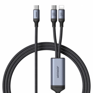 2 in 1 cable Joyroom speedy series SA21-1T2 USB-C - USB-C | Lightning 100W 1.5m black