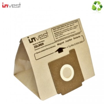 Invest Eco Paper Vacuum Cleaner bags ZELMER Magnat 3000 / Jupiter 4000 / Solaris Twix 5000 (5pcs.)