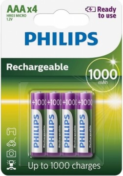 Baterija Philips AAA lādējama 4gb
