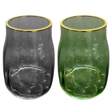 Besk Vāze stikla pelēka/ zaļa 18cm