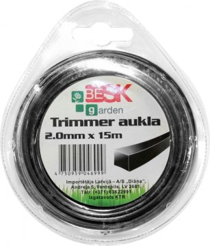 Besk Trimmera aukla 2.0mm*15m kvadr.