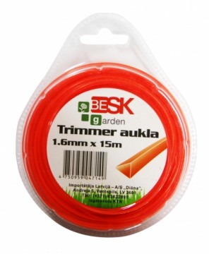 Besk Trimmera aukla 1.6mm*15m trīsstūris