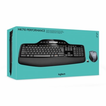 Клавиатура и беспроводная мышь Logitech MK710 Performance Чёрный Qwerty US