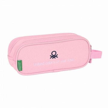 Double Carry-all Benetton Vichy Light Pink 21 x 8 x 6 cm