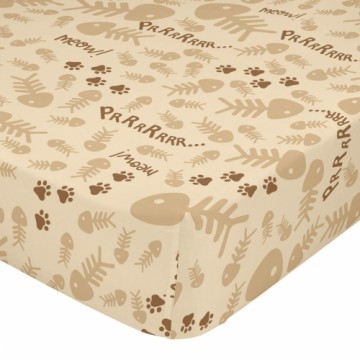 Fitted bottom sheet HappyFriday Mr Fox Cats Multicolour 90 x 200 x 32 cm