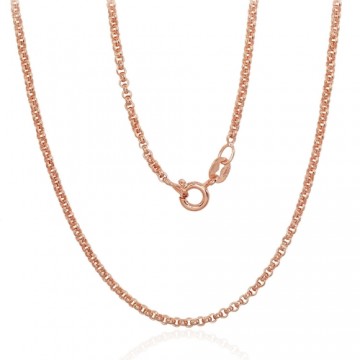 Silver chain Rollo 2 mm #2400143(PAu-R), Silver 925°, red gold (Plating), length: 50 cm, 5.5 gr.