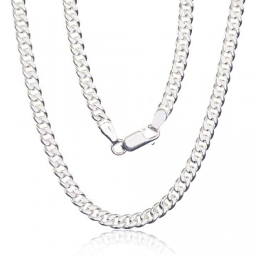 Silver chain Curb 4 mm #2400141, Silver 925°, length: 55 cm, 21.5 gr.