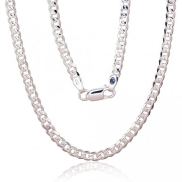 Silver chain Curb 4 mm, diamond cut #2400140, Silver 925°, length: 70 cm, 15.2 gr.