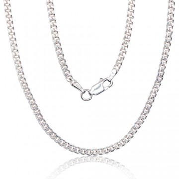 Silver chain Curb 2.2 mm, diamond cut #2400138, Silver 925°, length: 55 cm, 9.7 gr.
