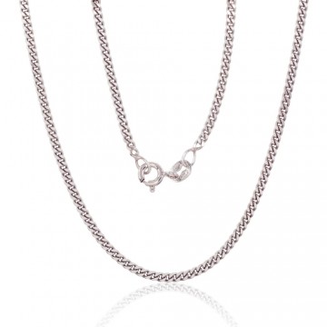 Silver chain Curb 2 mm, diamond cut #2400137(PRh-Gr), Silver 925°, Rhodium (Plating), length: 60 cm, 6.7 gr.