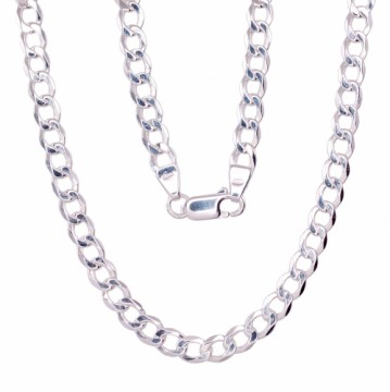 Silver chain Curb 4.5 mm #2400065, Silver 925°, length: 65 cm, 13.1 gr.