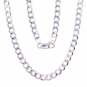 Silver chain Curb 4.5 mm #2400065, Silver 925°, length: 50 cm, 10 gr.