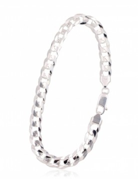 Silver chain Curb 6.9 mm, diamond cut #2400063-bracelet, Silver 925°, length: 23 cm, 14 gr.