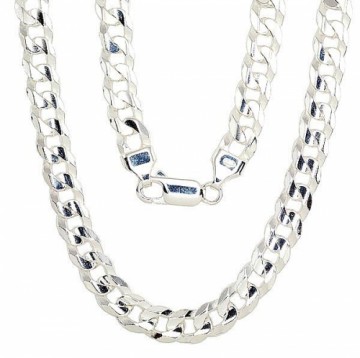 Silver chain Curb 6.9 mm, diamond cut #2400063, Silver 925°, length: 50 cm, 30.3 gr.