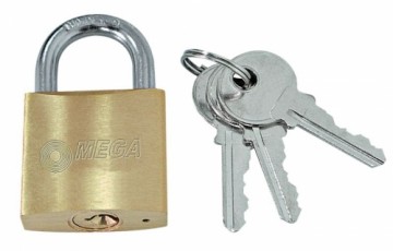 Mega Piekaramā slēdzene misiņa rudīts šeikelis 50mm 3 atslēgas