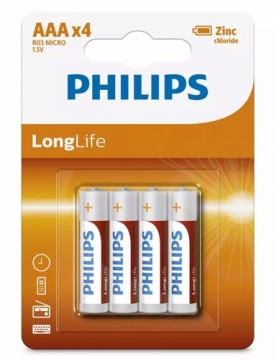 Baterija Philips AAA Longlife 4gb