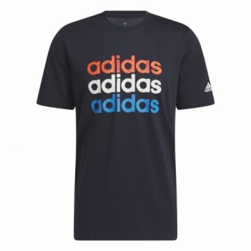 Men’s Short Sleeve T-Shirt Adidas Multi Linear Sportswear Graphic (L)