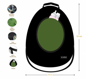 La bebe™ Car Seat Back Protector Avocado Art.148757 Black Aizsargpārvalks autosēdeklim (Autokrēsla atzveltnes aizsārgs, sēdekļa muguras pārsegs )