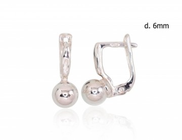 Silver earrings with 'english' lock #2203194, Silver 925°, 2.2 gr.