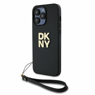 DKNY DKHCP14XPBSWSK iPhone 14 Pro Max 6.7" czarny|black hardcase Wrist Strap Stock Logo