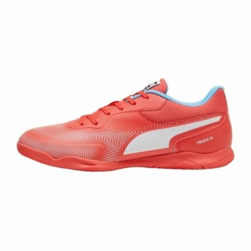Adult's Indoor Football Shoes Puma Truco II White Red Unisex