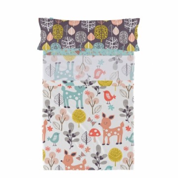 Bedding set HappyFriday Moshi Moshi Woodland Multicolour Single 2 Pieces