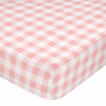Fitted sheet HappyFriday BASIC KIDS White Pink 70 x 140 x 14 cm