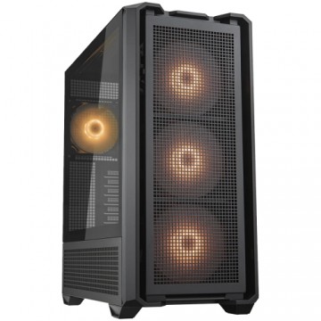 Cougar Gaming COUGAR | MX600 Black | PC Case | Mid Tower / Mesh Front Panel / 3 x 140mm + 1 x 120mm Fans / Transparent Left Panel