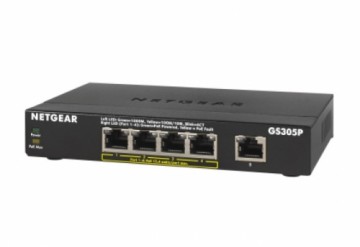 NETGEAR GS305Pv2 Unmanaged Gigabit Ethernet (10/100/1000) Power over Ethernet (PoE) Black