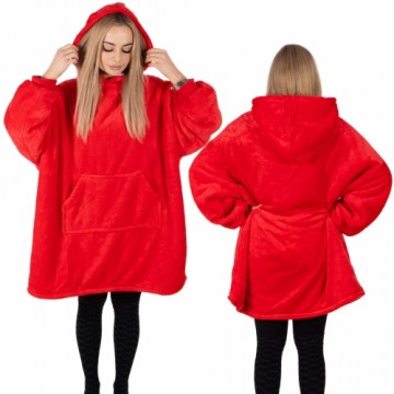 Одеяло с капюшоном большого размера hoodie blanket Springos HA7321  красное