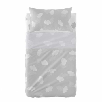 Bedding set HappyFriday Basic Kids Clouds Grey Baby Crib 2 Pieces