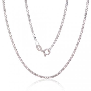 Silver chain Curb 2 mm, diamond cut #2400136, Silver 925°, length: 47 cm, 3.7 gr.