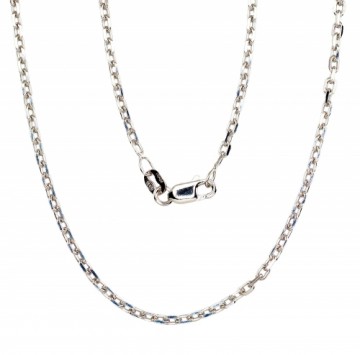 Silver chain Anchor 2.1 mm, diamond cut #2400091(PRh-Gr), Silver 925°, Rhodium (Plating), length: 45 cm, 5.7 gr.