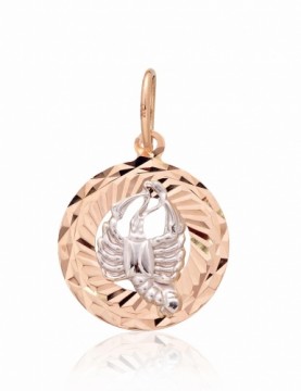 Gold pendant #1300826(Au-R+Au-W), White/Red Gold 585°, 0.98 gr.