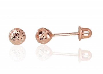 Gold screw studs earrings #1200993(Au-R), Red Gold 585°, 0.48 gr.