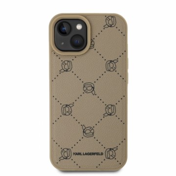 Karl Lagerfeld PU Karl Heads Pattern MagSafe Case for iPhone 15 Beige