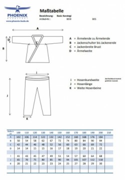 Karate kimono Phoenix Basic Edition balts (X) (kompl.)