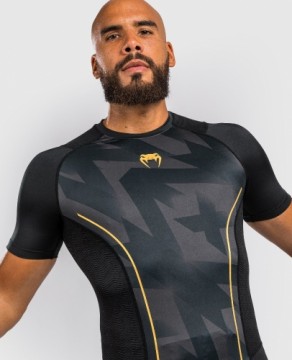 Krekls Venum Razor Rashguard Short Sleeves melns/zelta (gab.)