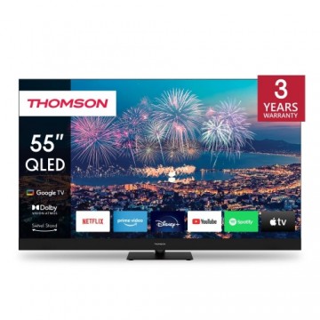 TV Set|THOMSON|55"|4K/Smart|QLED|3840x2160|Wireless LAN|Bluetooth|Google TV|Black|55QG6C14