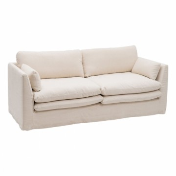 3-Seater Sofa Beige Viscose 224 x 100 x 94 cm