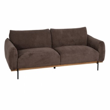 3-Seater Sofa Brown Wood 210 x 89 x 86 cm