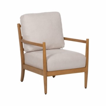 Armchair Beige Natural Rubber wood MDF Wood Foam 100 % polyester 65 x 71 x 88 cm