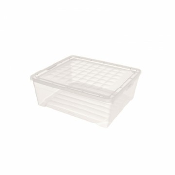 Curver Коробка с крышкой Textile Box 10л 34,2x29,7x12,5cм прозрачная