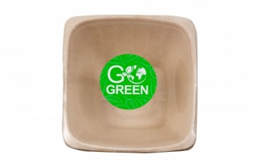 Gogreen Kompostējamās cukurniedru bļodiņas 1300ml kvadrāta 5 gab./ 0,16kg