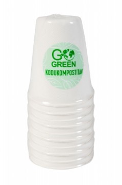 Gogreen Kompostējamās cukurniedru glāzes 250ml 10 gab./ 0,09kg