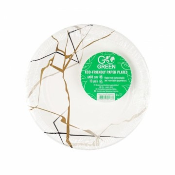 Gogreen Ekoloģiski papīra šķīvji Marble Go Green Ø18cm 10 gab./ 0,07kg