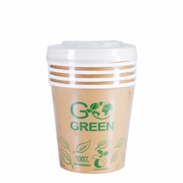 Gogreen Kompostējamie ēdienu trauki ar vāciņiem Go Green 700ml 5gab./ 0,115kg