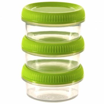 Curver Pārtikas trauciņi 3gab. Sauce Cups apaļi 3x0,08L Smart Eco To Go Ø7x10cm maigi zaļi